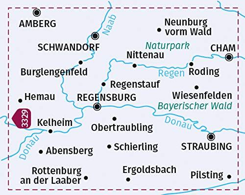 Carte cycliste n° F3330 - Ratisbonne et environs (Allemagne) | Kompass carte pliée Kompass 
