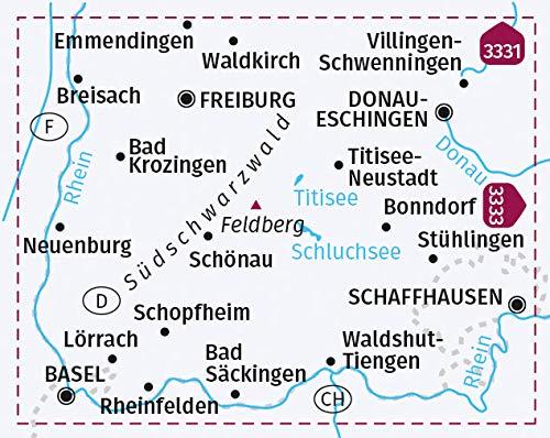 Carte cycliste n° F3332 - Südschwarzwald (forêt Noire Sud) (Allemagne) | Kompass carte pliée Kompass 