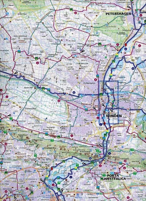 Carte cycliste n° F3364 - Hannover West, Steinhuder Meer, Minden, Nienburg (Allemagne) | Kompass carte pliée Kompass 