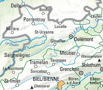Carte cycliste n° VK.03 - Jura, Delémont, Bienne carte cycliste (Suisse) | Kümmerly & Frey carte pliée Kümmerly & Frey 