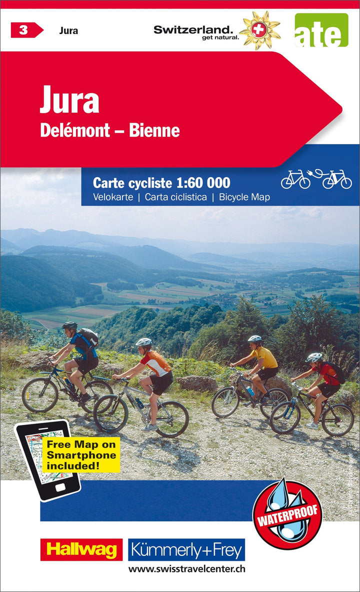 Carte cycliste n° VK.03 - Jura, Delémont, Bienne carte cycliste (Suisse) | Kümmerly & Frey carte pliée Kümmerly & Frey 