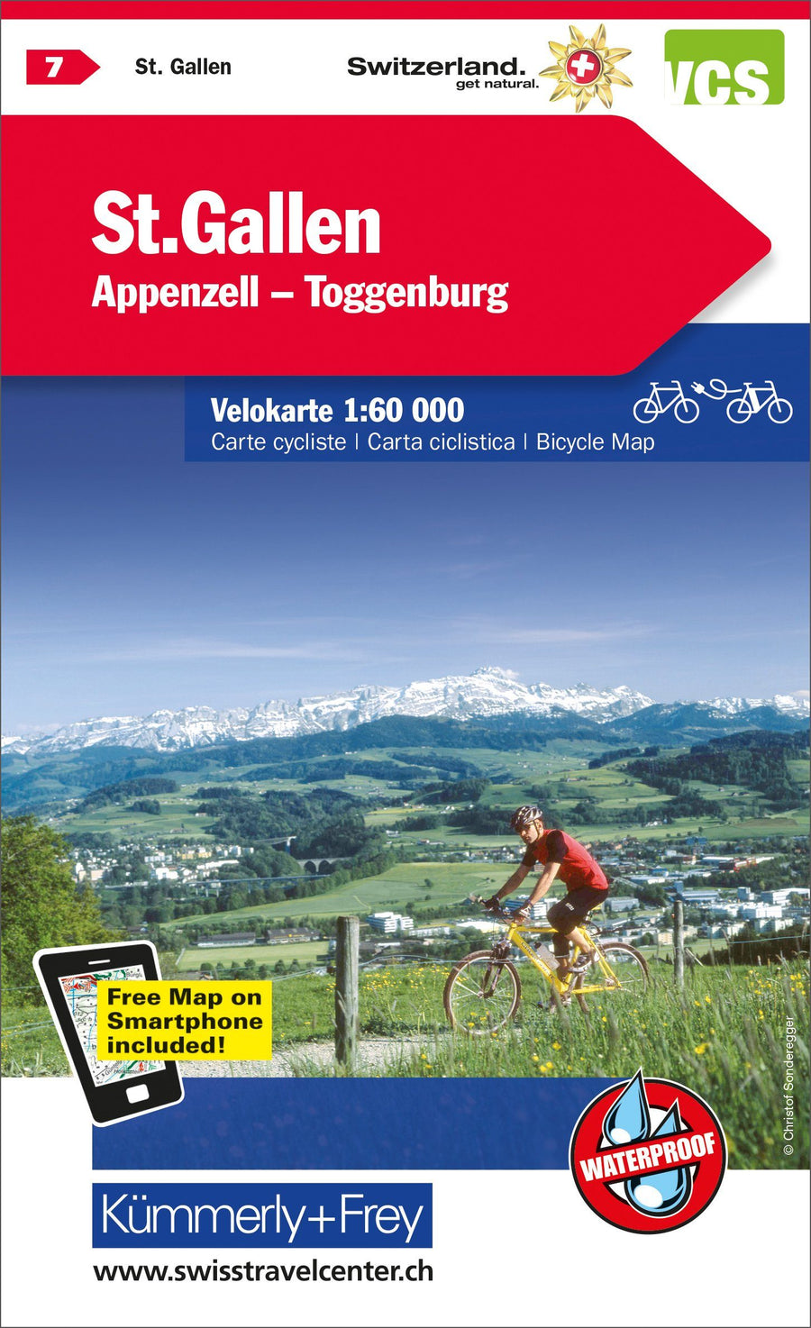 Carte cycliste n° VK.07 - St-Gallen, Appenzell (Suisse) | Kümmerly & Frey carte pliée Kümmerly & Frey 