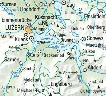 Carte cycliste n° VK.11 - Lucerne, Lac des Quatre-Cantons (Suisse) | Kümmerly & Frey carte pliée Kümmerly & Frey 