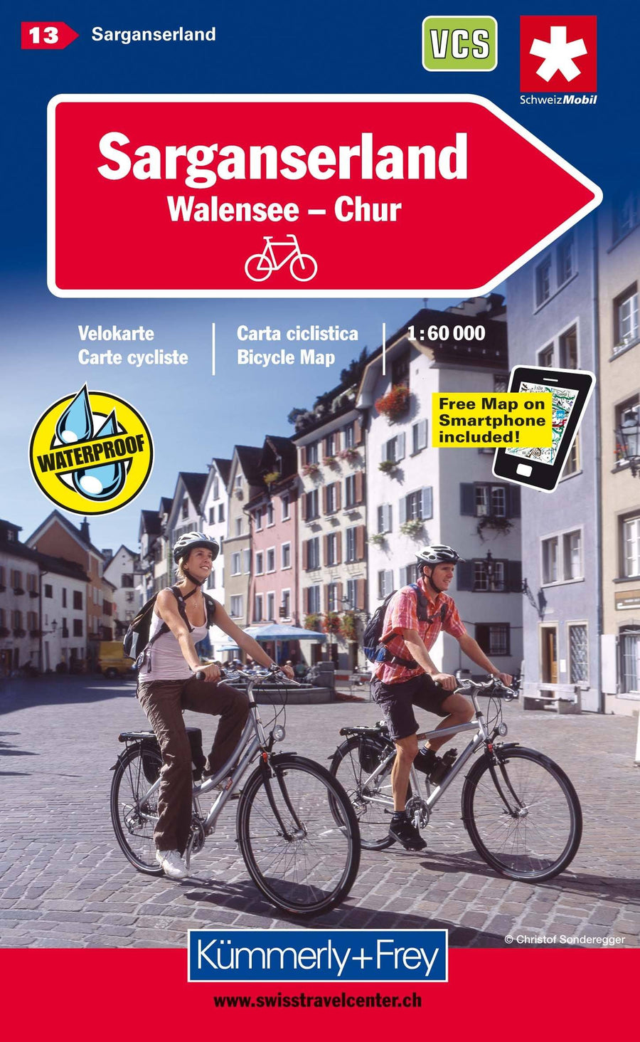 Carte cycliste n° VK.13 - Sarganserland, Walensee, Chur, Domleschg (Suisse) | Kümmerly & Frey carte pliée Kümmerly & Frey 
