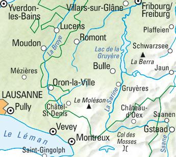 Carte cycliste n° VK.15 - Gruyère, Montreux, Gstaad (Suisse) | Kümmerly & Frey carte pliée Kümmerly & Frey 