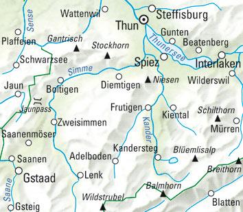 Carte cycliste n° VK.16 - Oberland Bernois, Simmental (Suisse) | Kümmerly & Frey carte pliée Kümmerly & Frey 