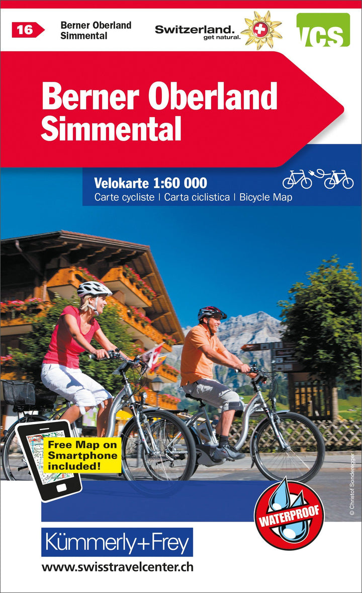 Carte cycliste n° VK.16 - Oberland Bernois, Simmental (Suisse) | Kümmerly & Frey carte pliée Kümmerly & Frey 