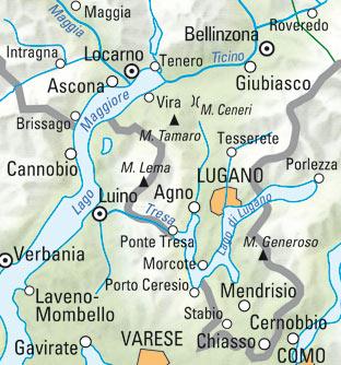 Carte cycliste n° VK.18 - Lugano, Locarno, Bellinzona (Suisse) | Kümmerly & Frey carte pliée Kümmerly & Frey 