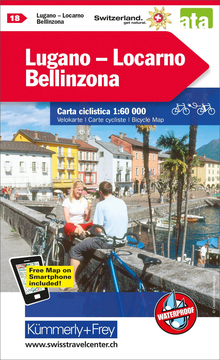 Carte cycliste n° VK.18 - Lugano, Locarno, Bellinzona (Suisse) | Kümmerly & Frey carte pliée Kümmerly & Frey 