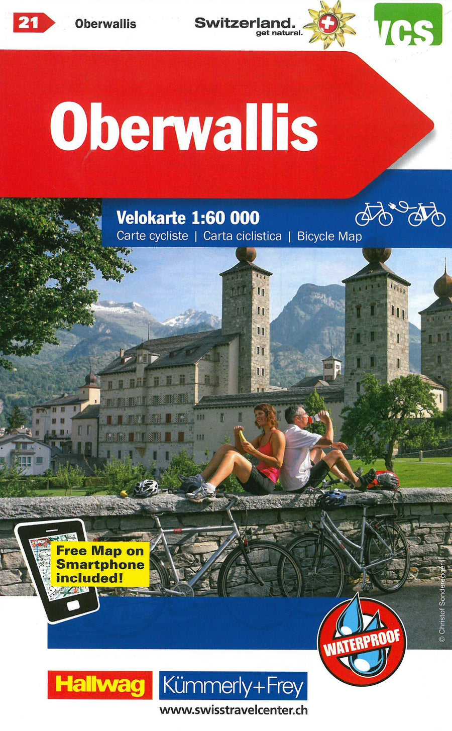 Carte cycliste n° VK.21 - Oberwallis, Rhônetal (Suisse) | Kümmerly & Frey carte pliée Kümmerly & Frey 