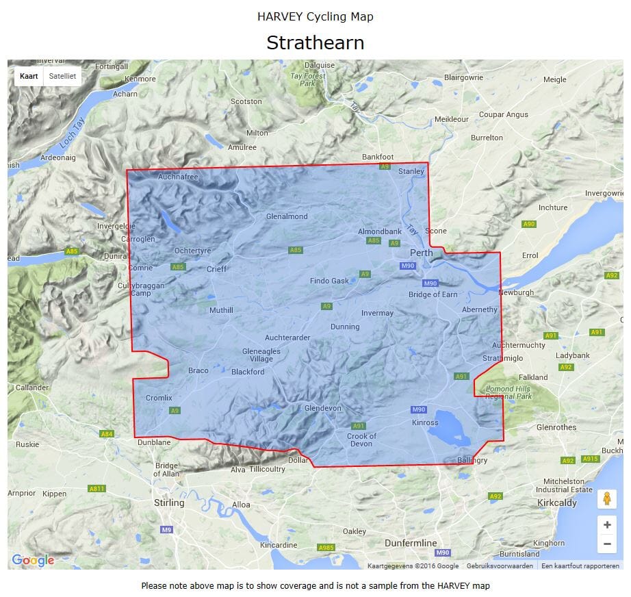Carte cycliste - Strathearn, Perthshire | Harvey Maps - Cycling maps carte pliée Harvey Maps 