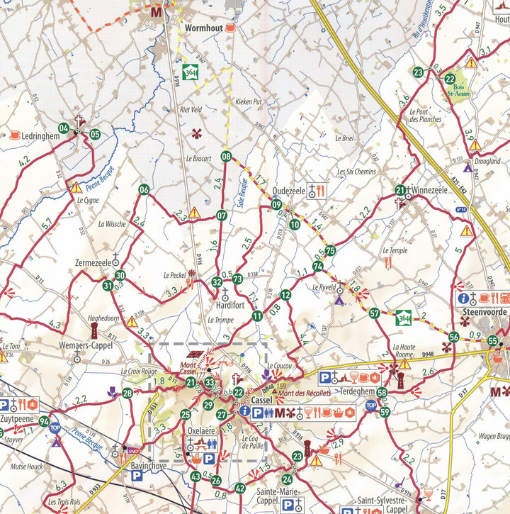Carte cycliste - Vallée de la Lys & Monts de Flandre (Nord de la France) | Westtoer carte pliée Westtoer 
