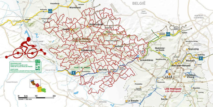 Carte cycliste - Vallée de la Lys & Monts de Flandre (Nord de la France) | Westtoer carte pliée Westtoer 
