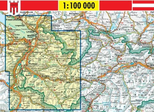 Carte cycliste - Vorarlberg à vélo + VTT, n° RK100 | Freytag & Berndt carte pliée Freytag & Berndt 