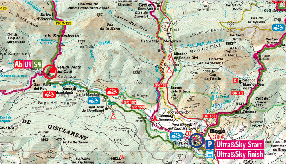 Carte de course - Salomon ULTRA PIRINEU (Pyrénées catalanes) | Alpina carte pliée Editorial Alpina 