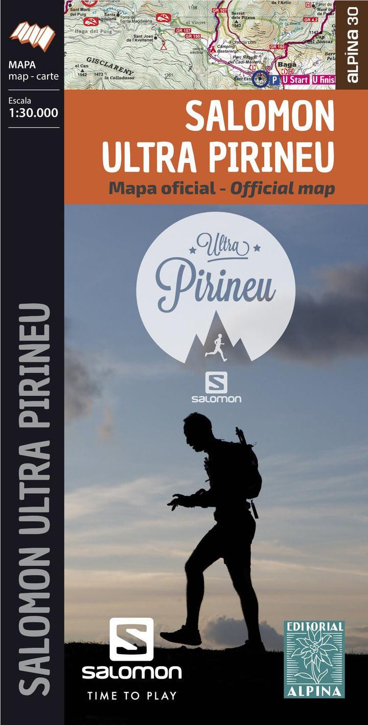 Carte de course - Salomon ULTRA PIRINEU (Pyrénées catalanes) | Alpina carte pliée Editorial Alpina 