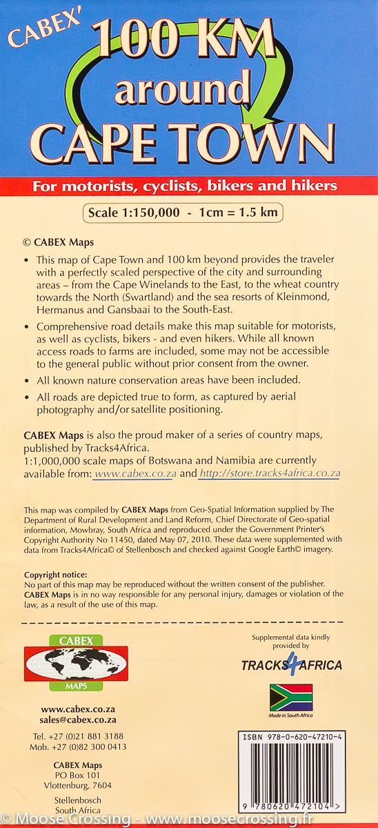 Carte de la région du Cap (Afrique du Sud) | Cabex Map - La Compagnie des Cartes