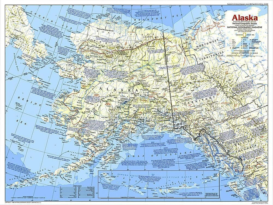 1984 Alaska Map Wall Map 