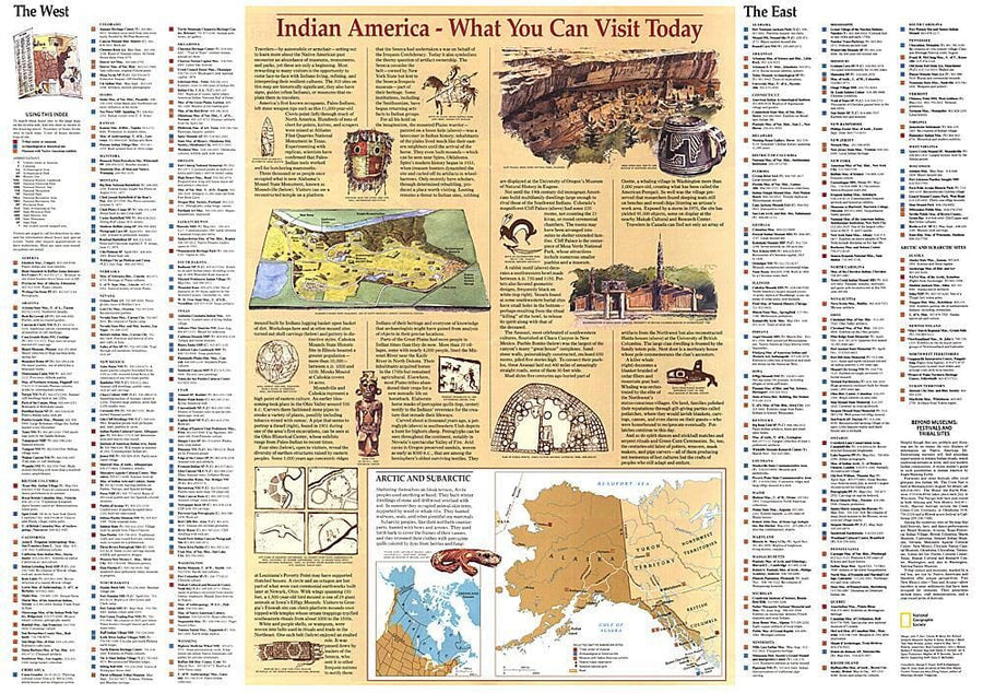 1991 Indian America Map Wall Map 