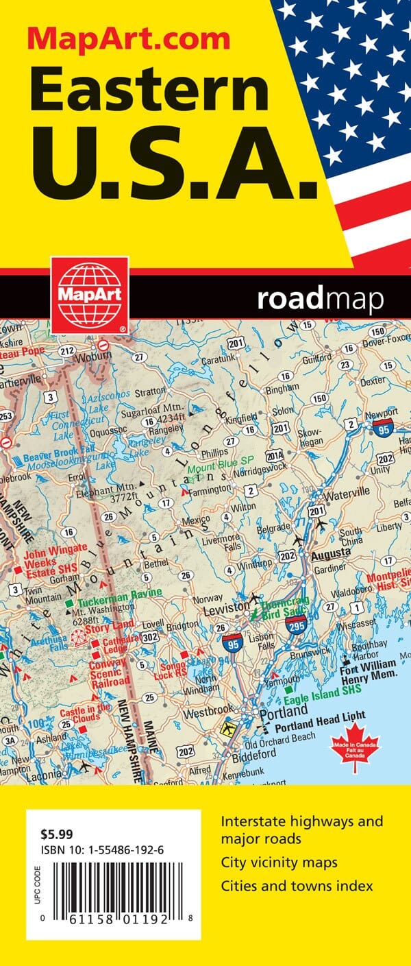 Eastern United States Map | MapArt carte pliée 