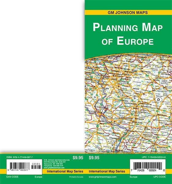 Europe Planning Map | GM Johnson carte pliée 