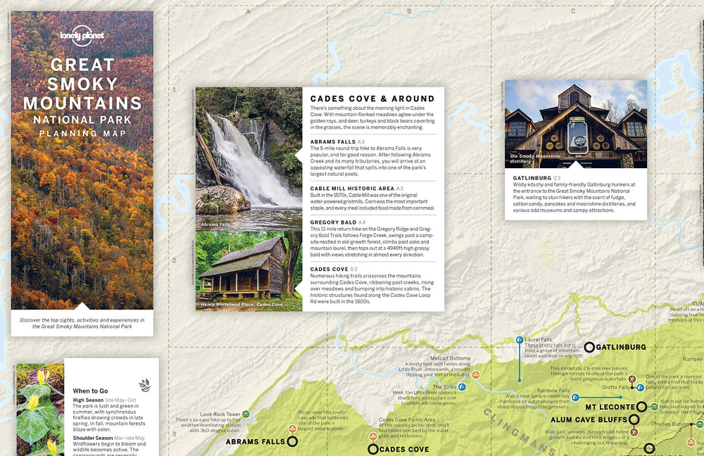 Carte de planification (en anglais) - Great Smoky Mountains national park | Lonely Planet carte pliée Lonely Planet 