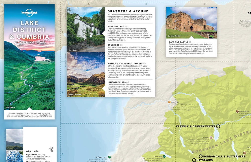 Carte de planification (en anglais) - Lake District & Cumbria | Lonely Planet carte pliée Lonely Planet 