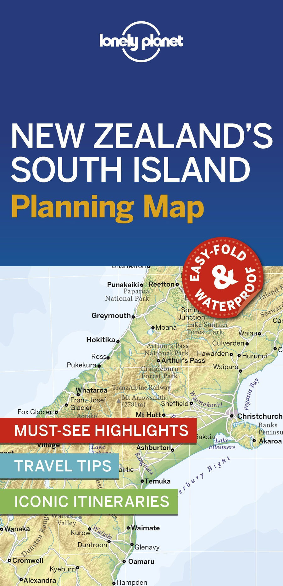Carte de planification (en anglais) - New Zealand : South island | Lonely Planet carte pliée Lonely Planet 