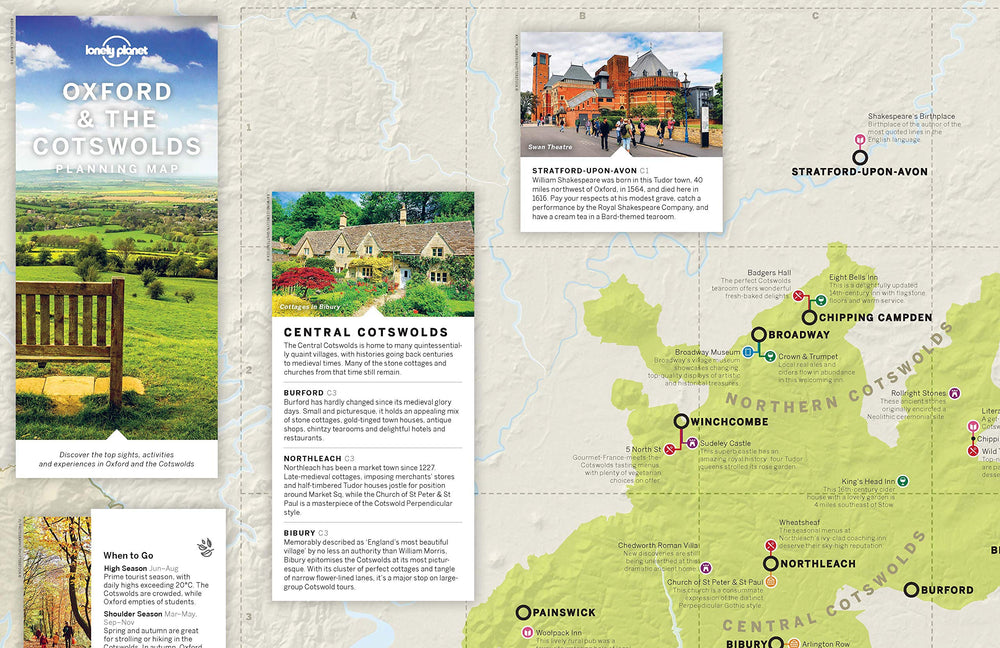 Carte de planification (en anglais) - Oxford & The Cotswolds | Lonely Planet carte pliée Lonely Planet 