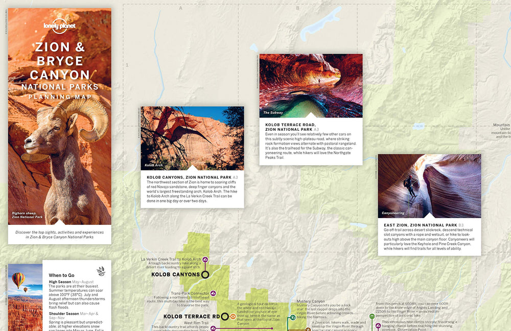 Carte de planification (en anglais) - Zion & Bryce Canyon national park | Lonely Planet carte pliée Lonely Planet 
