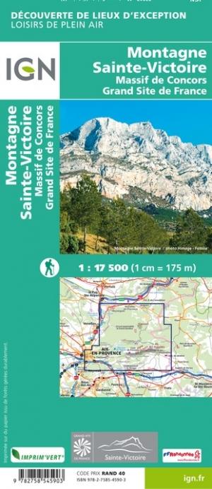 Carte de plein-air - Montagne Saint-Victoire, massif Concors | IGN carte pliée IGN 