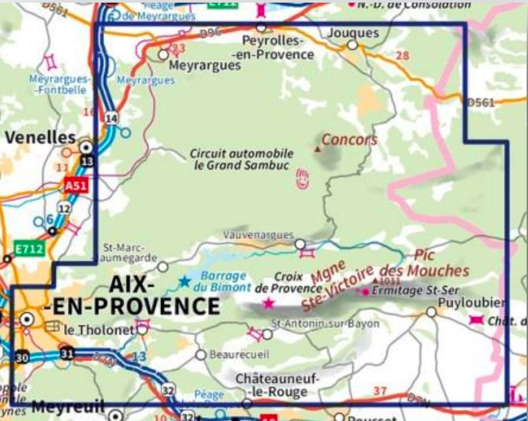 Carte de plein-air - Montagne Saint-Victoire, massif Concors | IGN carte pliée IGN 