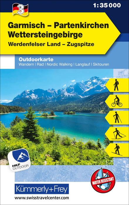 Carte de plein air n° WK.03 - Garmisch, Partenkirchen, Wettersteingebirge (Allemagne) | Kümmerly & Frey carte pliée Kümmerly & Frey 