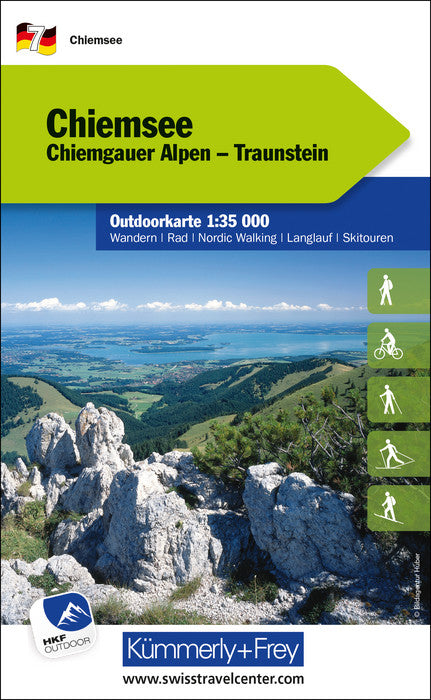 Carte de plein air n° WK.07 - Chiemsee (Allemagne) | Kümmerly & Frey carte pliée Kümmerly & Frey 