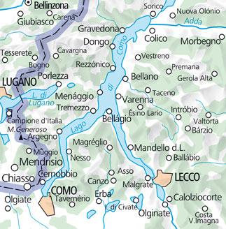 Carte de plein air n° WK.09 - Lac de Côme, Lac de Lugano (Italie) | Kümmerly & Frey carte pliée Kümmerly & Frey 