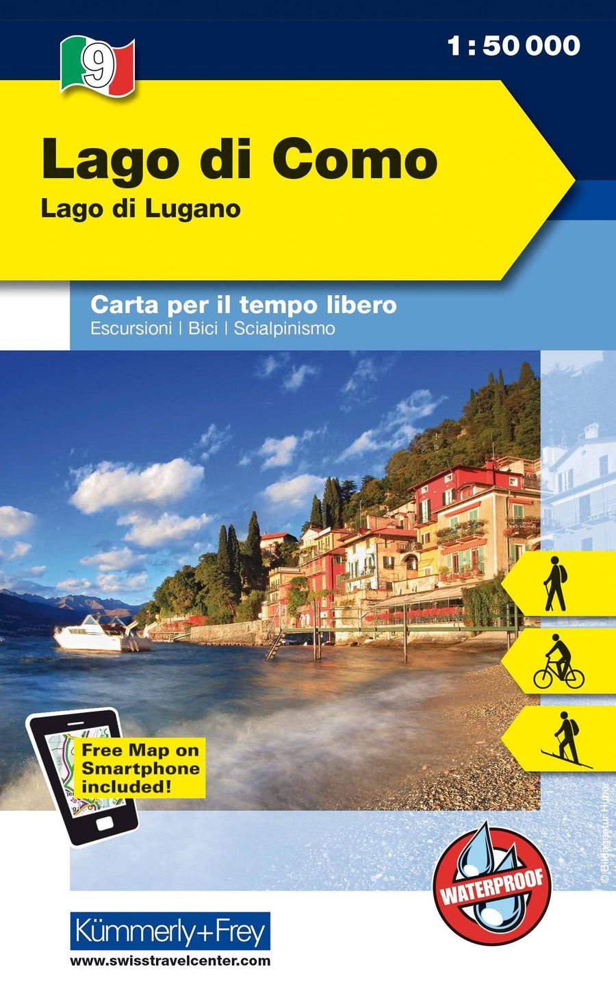 Carte de plein air n° WK.09 - Lac de Côme, Lac de Lugano (Italie) | Kümmerly & Frey carte pliée Kümmerly & Frey 