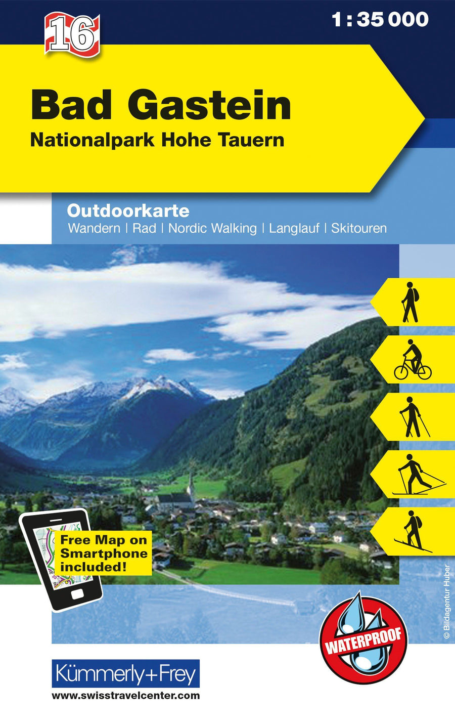 Carte de plein air n° WK.16 - Bad Gastein, Hohe Tauern NP FMS (Autriche) | Kümmerly & Frey carte pliée Kümmerly & Frey 