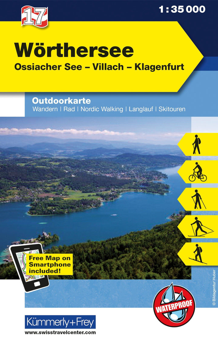 Carte de plein air n° WK.17 - Wörthersee, Villach, Klagenfurt NP FMS (Autriche) | Kümmerly & Frey carte pliée Kümmerly & Frey 