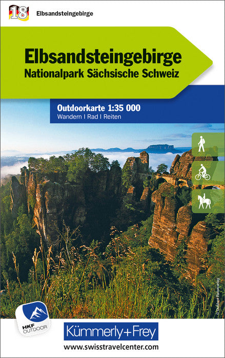 Carte de plein air n° WK.18 - Elbsandsteingebirge /massif gréseux de l'Elbe (Allemagne) | Kümmerly & Frey carte pliée Kümmerly & Frey 