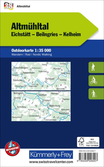 Carte de plein air n° WK.38 - Altmühltal (Allemagne) | Kümmerly & Frey carte pliée Kümmerly & Frey 
