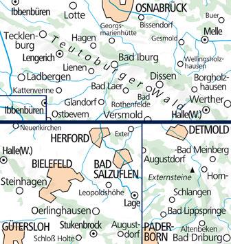 Carte de plein air n° WK.45 - Teutoburger Wald FMS (Allemagne) | Kümmerly & Frey carte pliée Kümmerly & Frey 