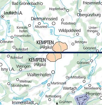 Carte de plein air n° WK.46 - Kempten, Allgäu FMS (Allemagne) | Kümmerly & Frey carte pliée Kümmerly & Frey 