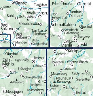 Carte de plein air n° WK.47 - Thüringer Wald FMS (Allemagne) | Kümmerly & Frey carte pliée Kümmerly & Frey 