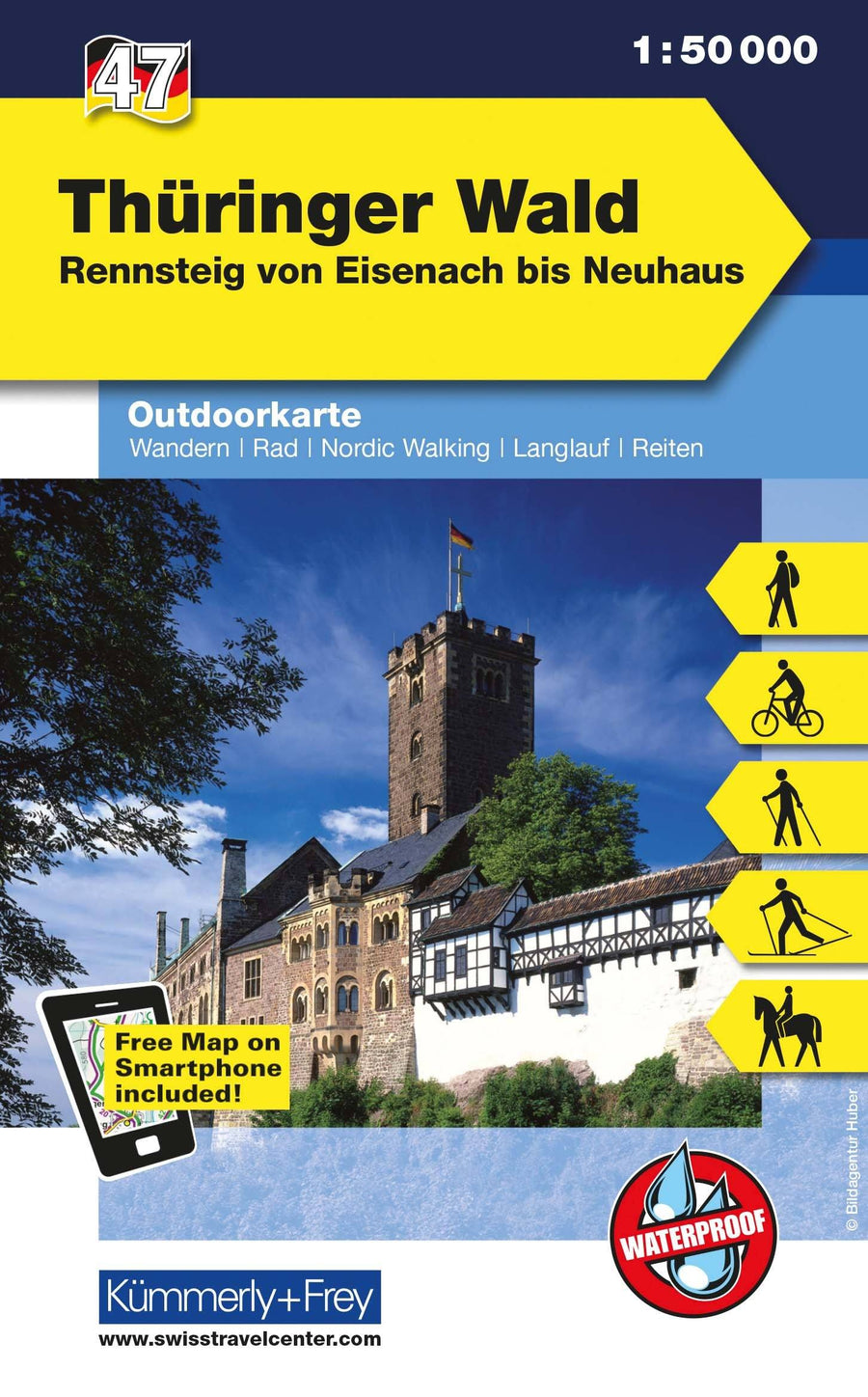 Carte de plein air n° WK.47 - Thüringer Wald FMS (Allemagne) | Kümmerly & Frey carte pliée Kümmerly & Frey 
