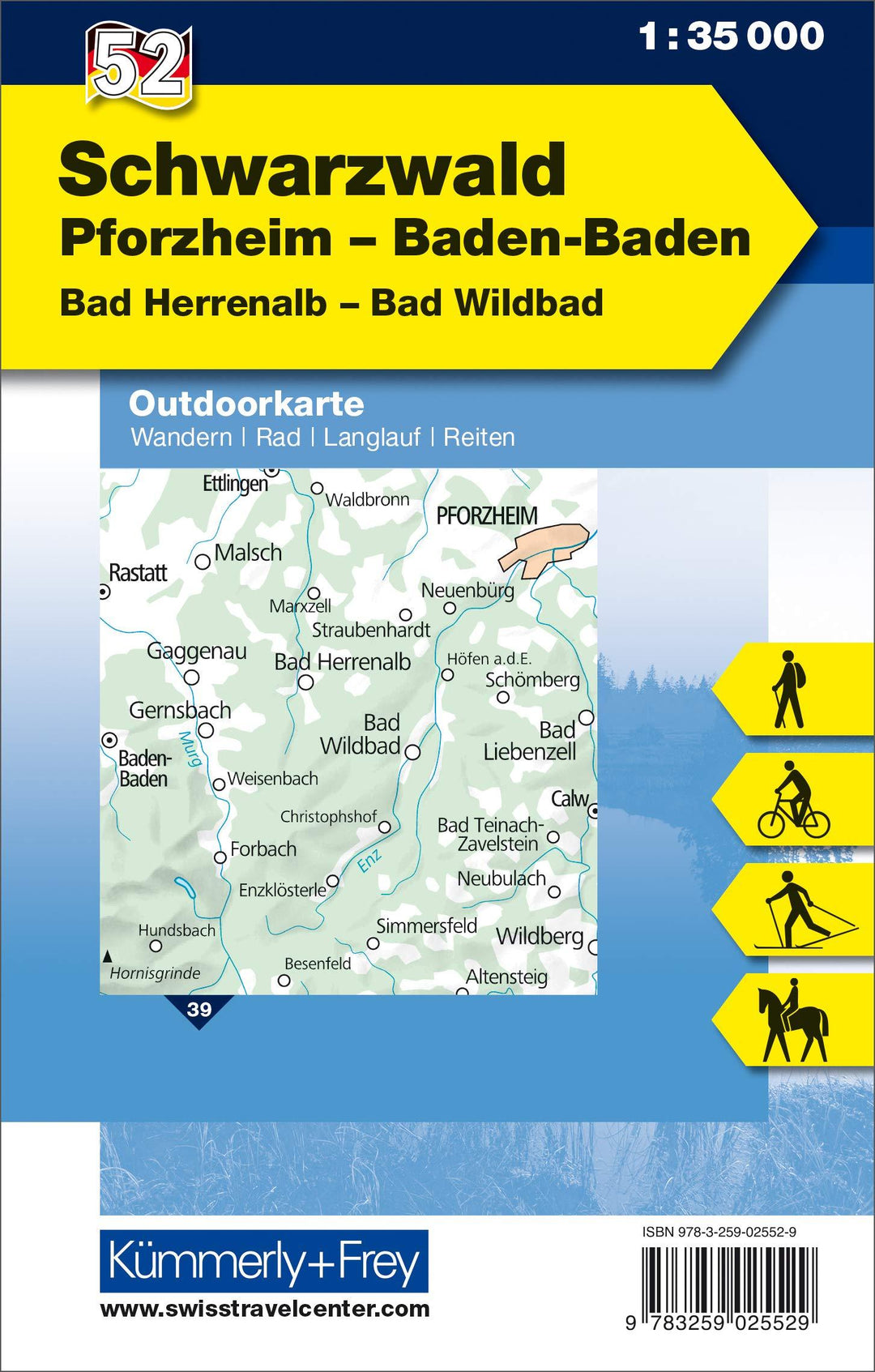 Carte de plein air n° WK.52 - Forêt-Noire FMS (Allemagne) | Kümmerly & Frey carte pliée Kümmerly & Frey 
