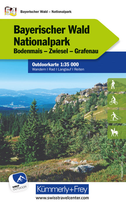 Carte de plein air n° WK.54 - Parc national de la Forêt de Bavière (Allemagne) | Kümmerly & Frey carte pliée Kümmerly & Frey 