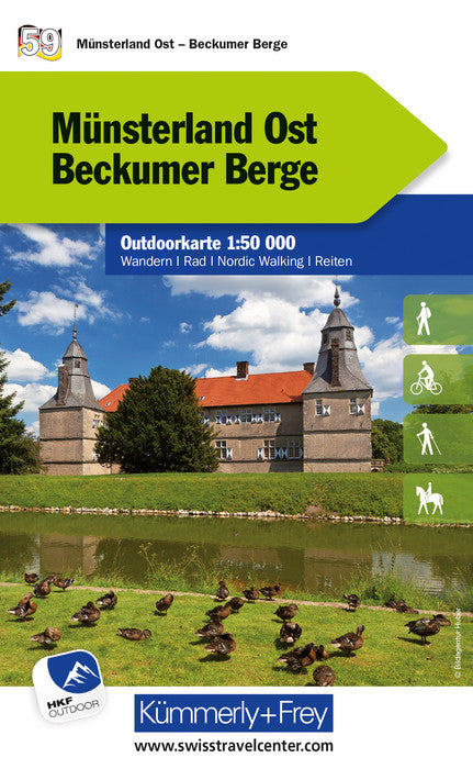 Carte de plein air n° WK.59 - Münsterland Est, Beckumer Berge (Allemagne) | Kümmerly & Frey carte pliée Kümmerly & Frey 