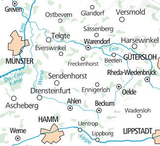 Carte de plein air n° WK.59 - Münsterland Est, Beckumer Berge FMS (Allemagne) | Kümmerly & Frey carte pliée Kümmerly & Frey 