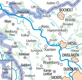 Carte de plein air n° WK.61 - Rhin inférieur, Kleve - Wesel FMS (Allemagne) | Kümmerly & Frey carte pliée Kümmerly & Frey 