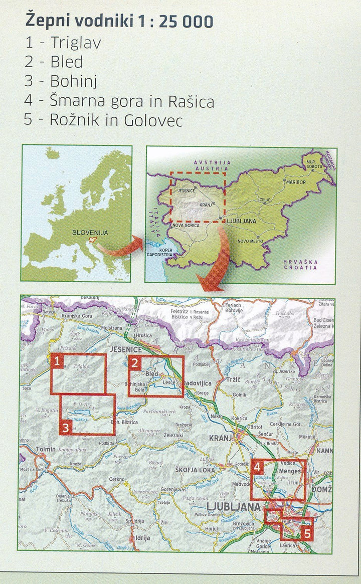 Carte de poche - Bled (Slovénie) | Kartografija carte pliée Kartografija 